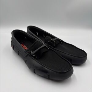 SWIMS Men Black Braided Lace Loafers Water Friendly Mesh Shoes Size 7 21010